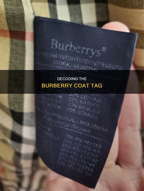 what do the numbers represent on a burberry jacket|Burberry coat with tag.